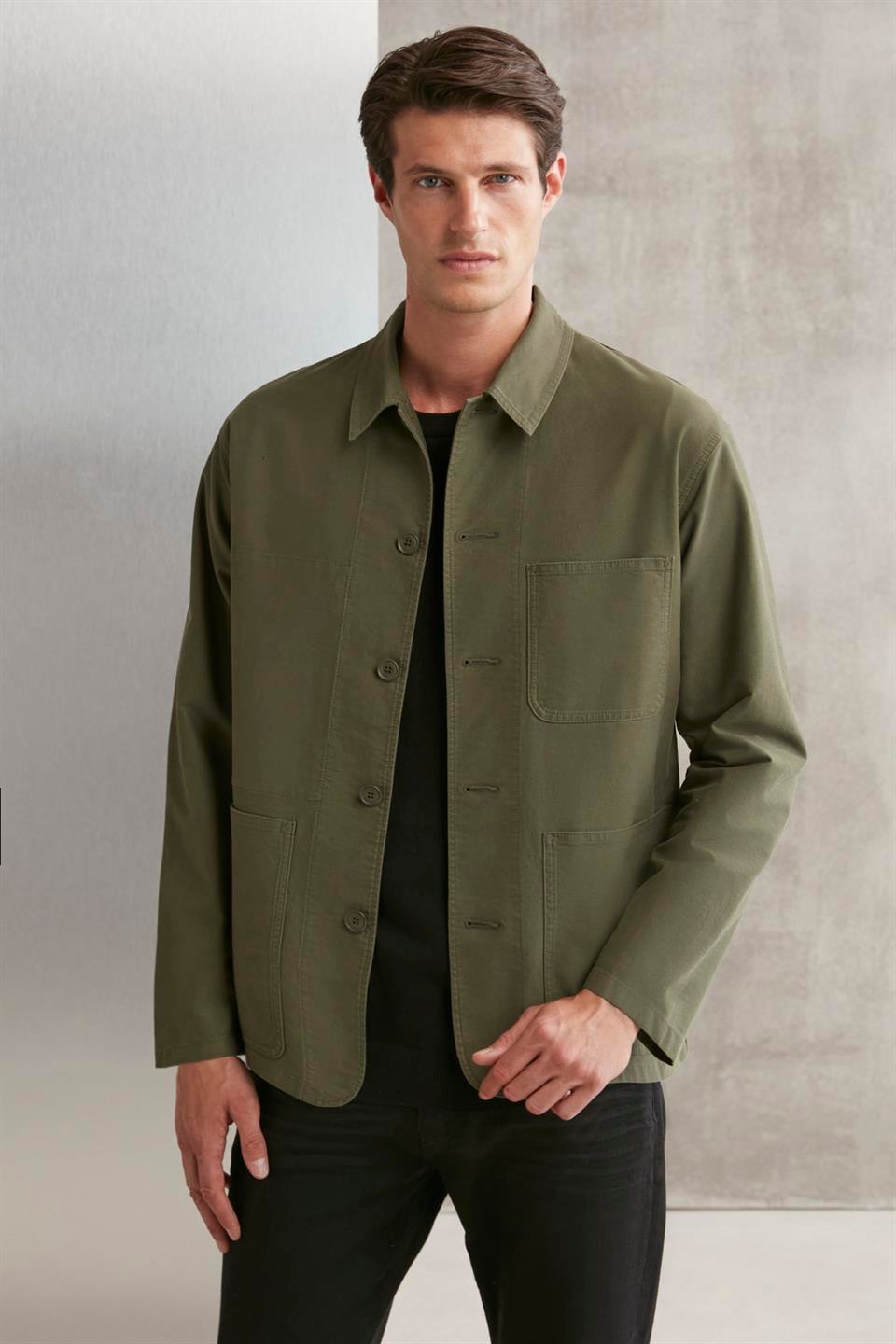 WAGNER  Regular Haki Tekli Ceket