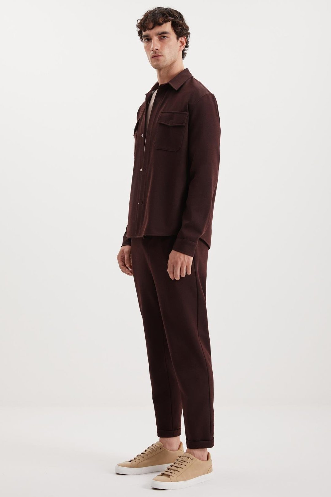 WALSH Erkek Regular Bordo Tekli Pantolon