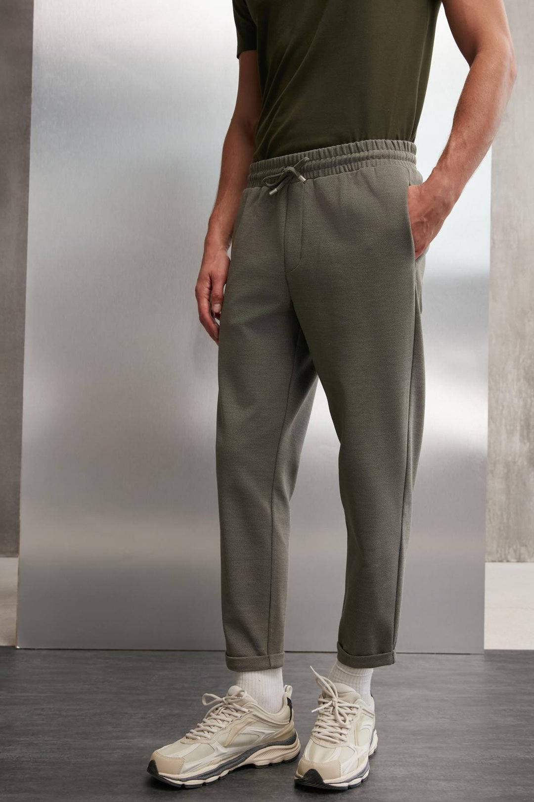 WALSH Erkek Regular Haki Tekli Pantolon