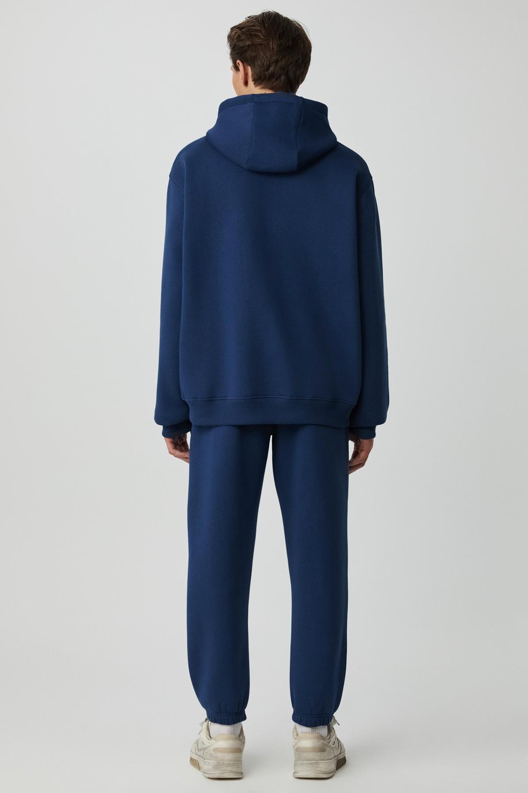 WULF Erkek Organik Kumaşlı İçi Polarlı Yumuşacık Kanguru Cepli Kapüşonlu Lacivert Sweatshirt