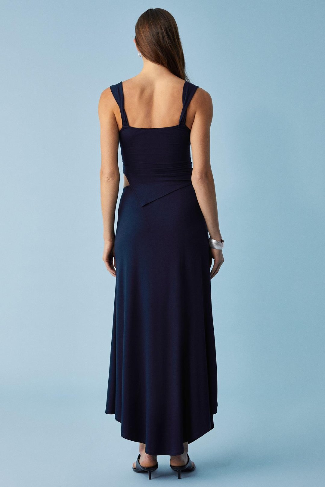 XANTER Kadın Balerin Yaka Regular Kısa Lacivert Bluz