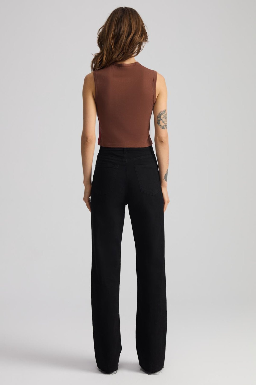 YESLIN %100 Pamuk Kadın Kahverengi T-Shirt