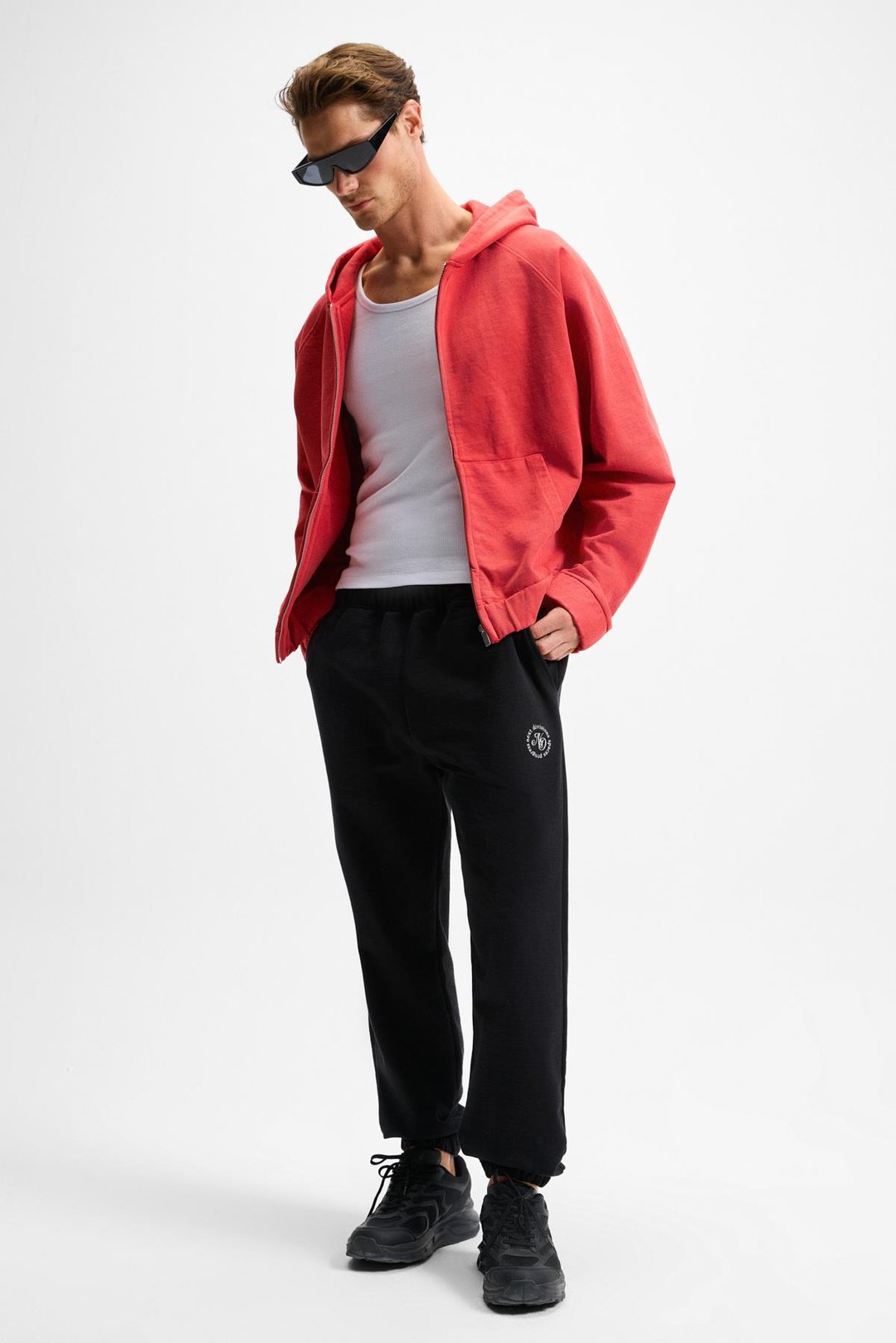 YOANE Erkek Bağlamalı Lastikli Bel Ve Paça Siyah Eşofman Altı