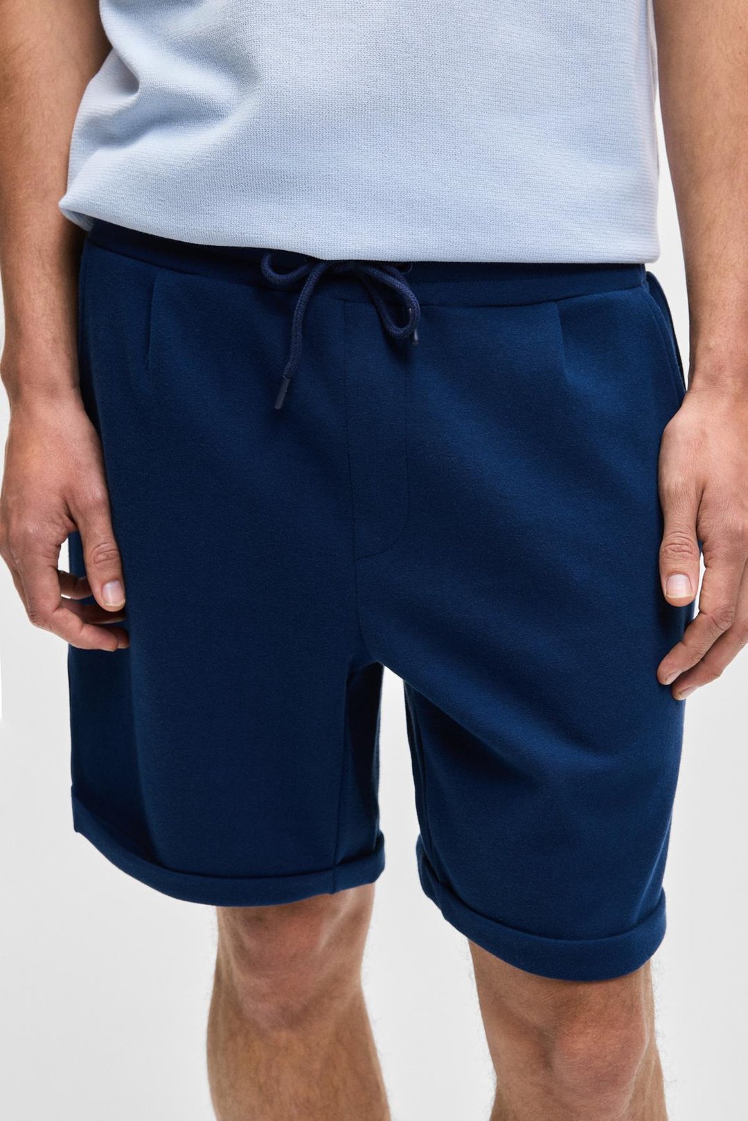 YOURI Erkek Beli Lastikli Arka Tek Cepli Relaxed Fit Lacivert Şort