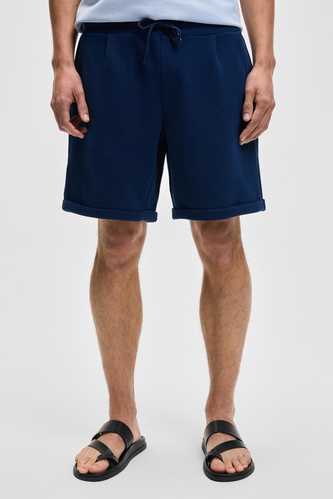 YOURI Erkek Beli Lastikli Arka Tek Cepli Relaxed Fit Lacivert Şort