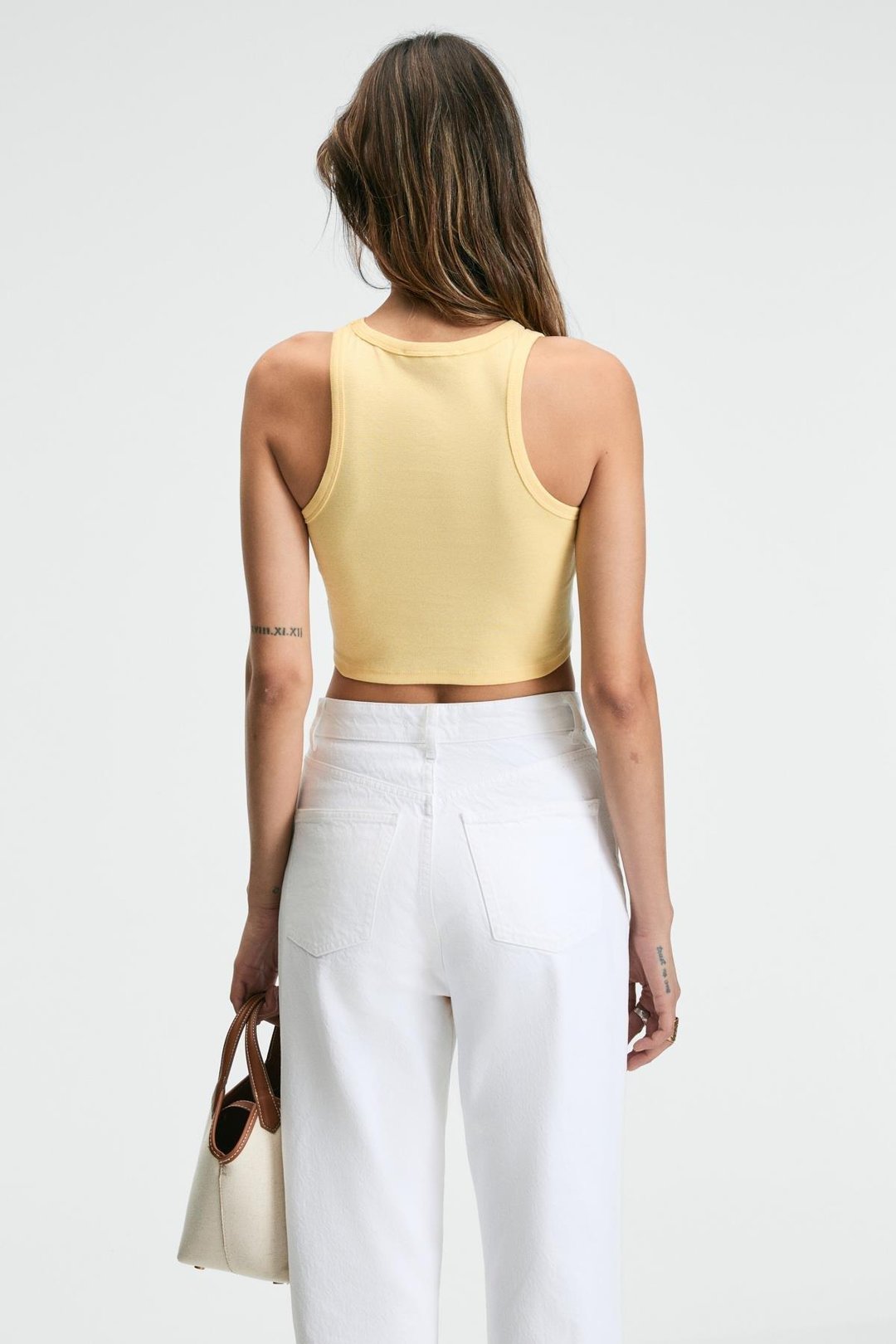 YUMENSA Kadın Bisiklet Yaka Kolsuz Önü Nakışlı Sarı Atlet