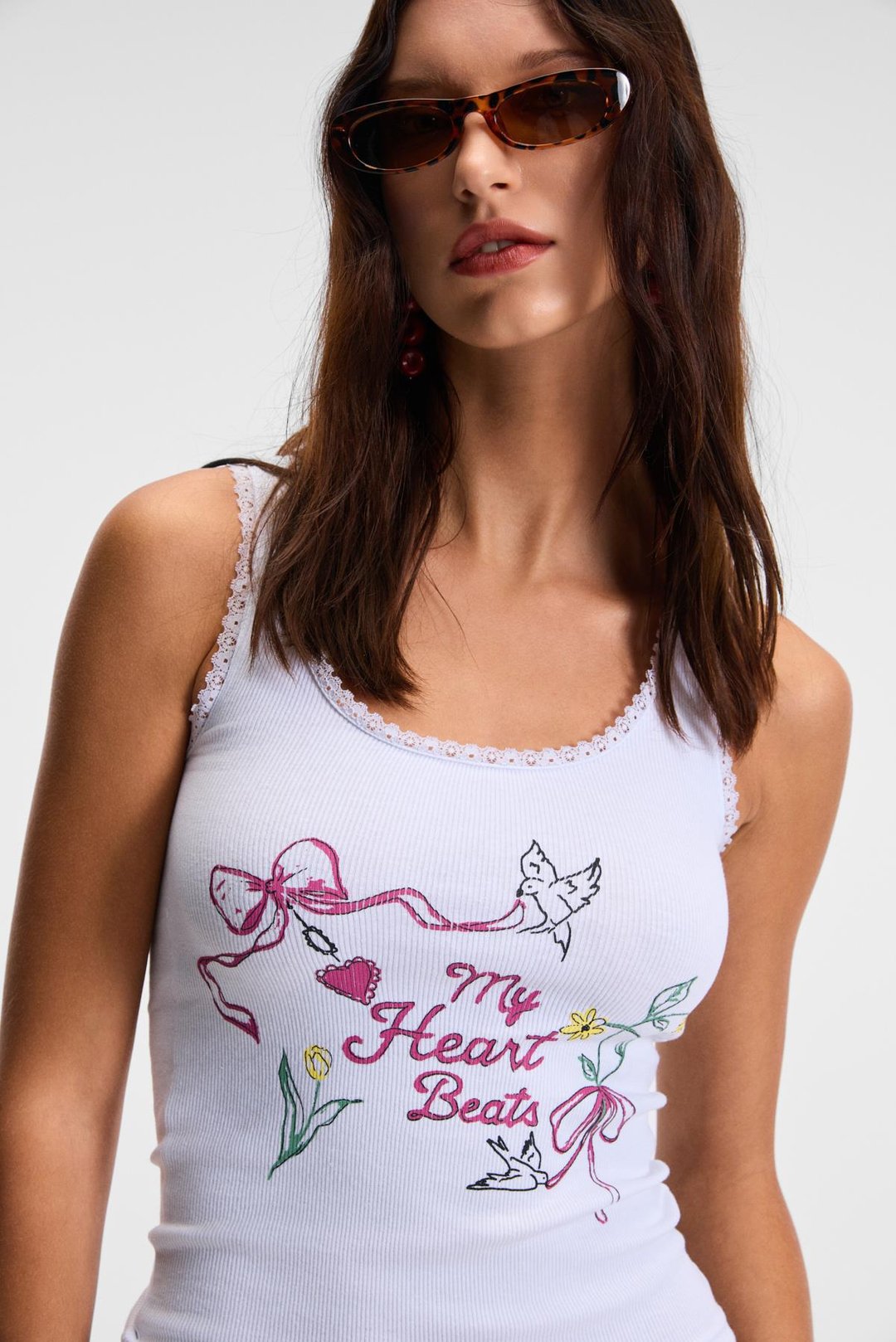 ZELMIRA Kadın Esnek Kumaşlı Dantelli Slim Fit Beyaz Atlet