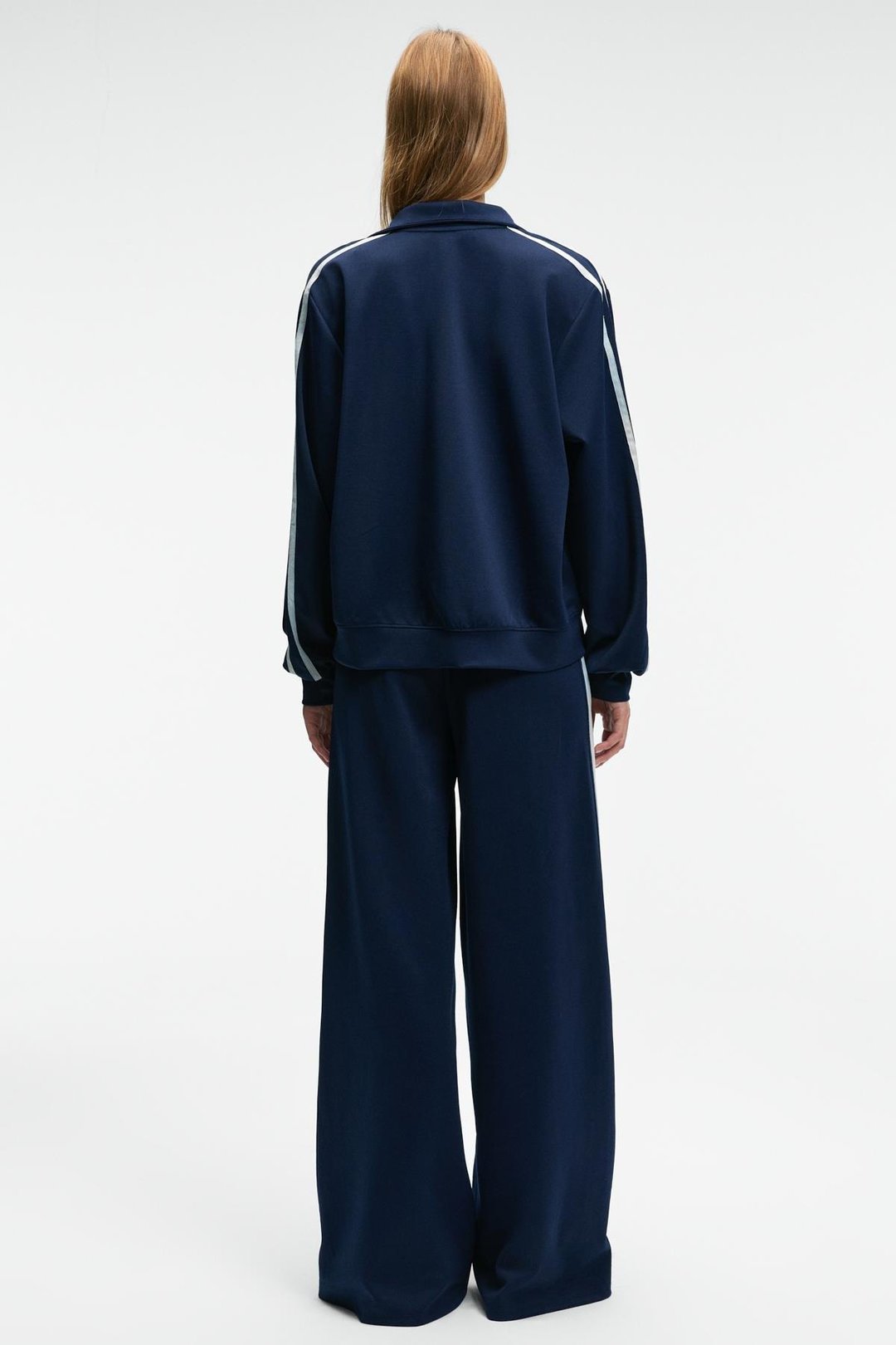 ZINNIE Kadın Regular Nakış Ve Yan Şerit Detaylı Metal Fermuarlı Dik Yaka Lacivert Ceket