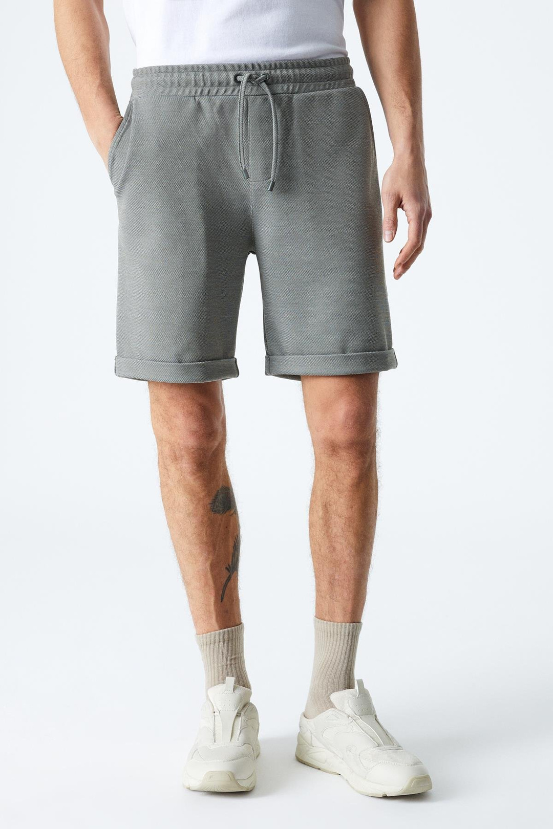 ARDIAN Erkek Comfort Fit Cepli Kordonlu Lastikli Bel Yeşil Şort & Bermuda