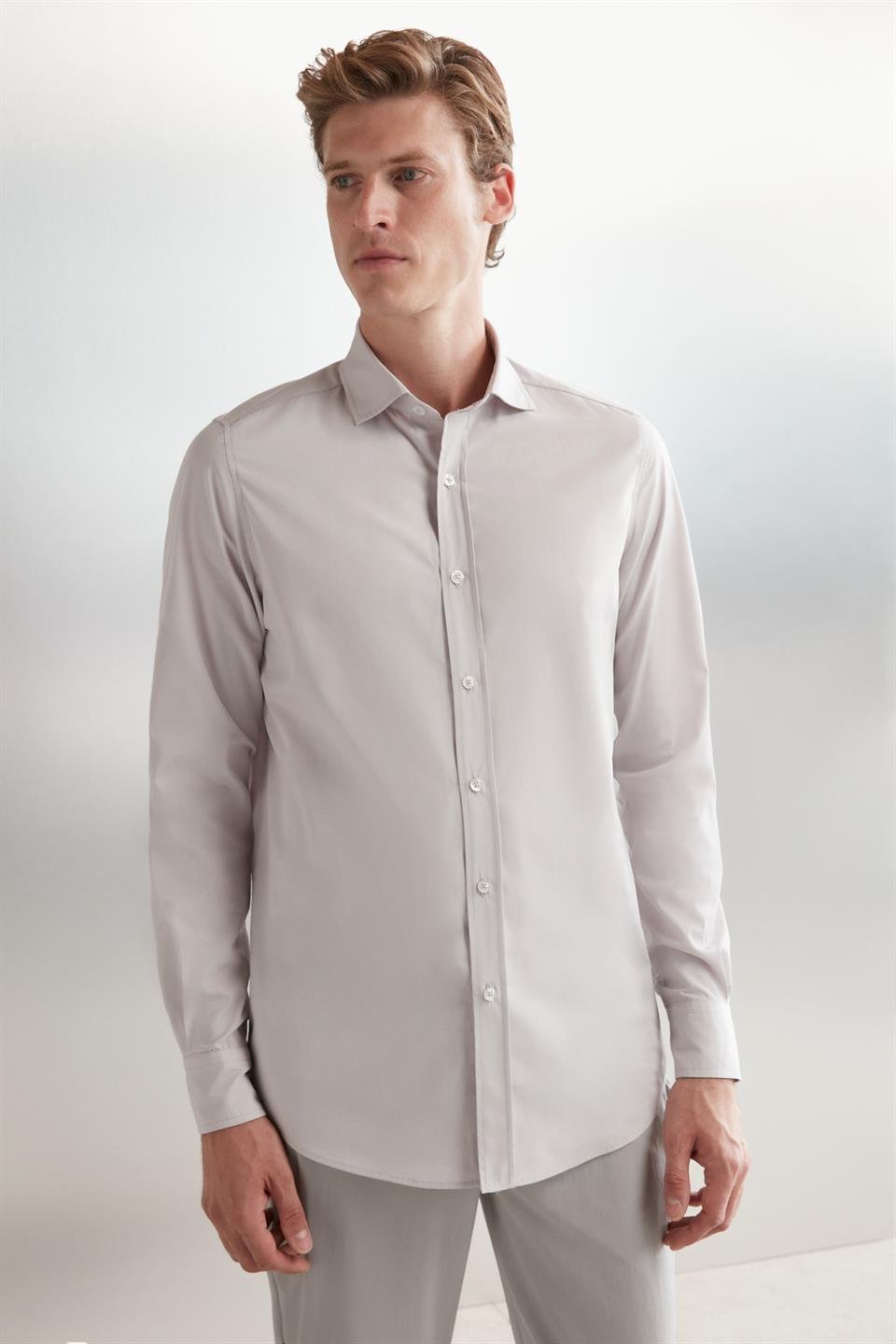 CARLSTEN  Slim Açık Gri  Gömlek