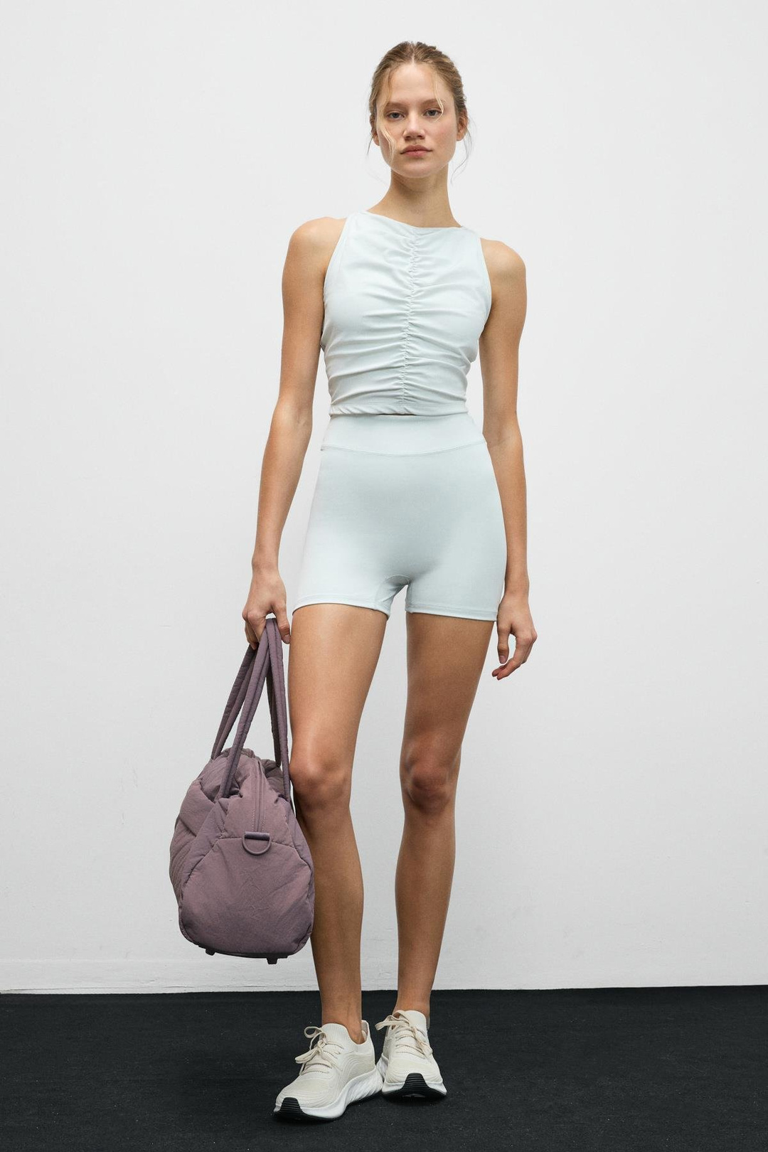 DASHOR Kadın Esnek Ve Yumuşak Kumaşlı Spor Kısa Gri Tayt