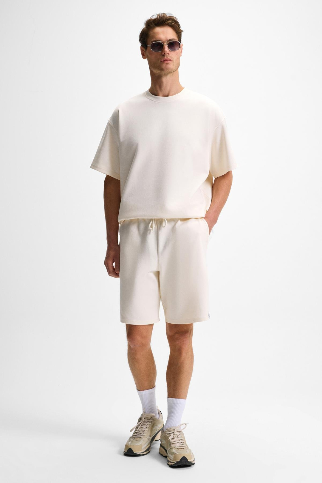 DONYEL Erkek Bisiklet Yaka Kısa Kol Regular Ekru T-Shirt