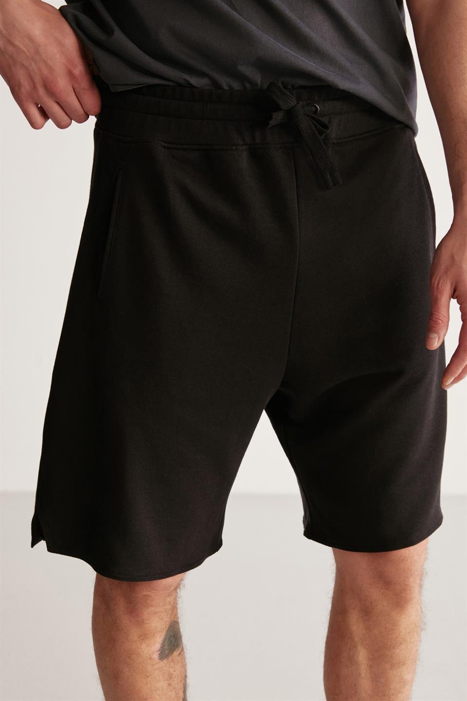 DUSTIN Örme Relaxed Siyah Tekli Şort
