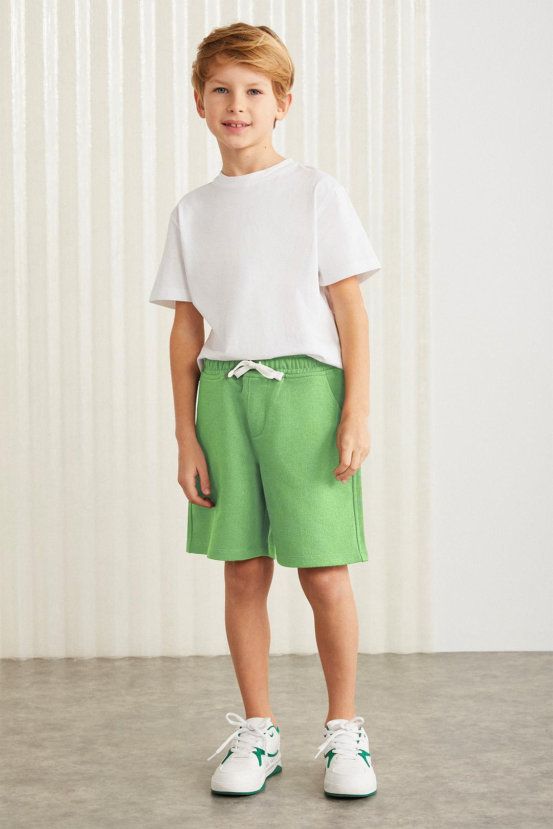 FABRICE Erkek Çocuk %100 Pamuk Yeşil Şort