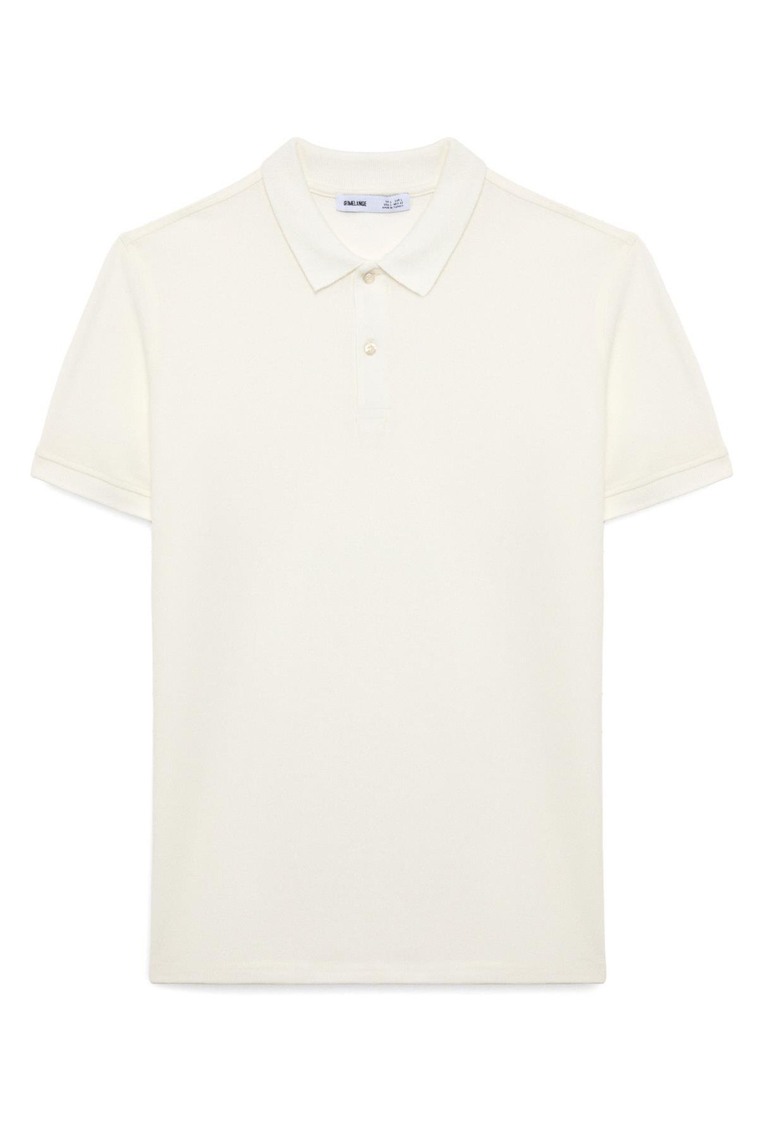 FLEXORE Erkek %100 Pamuk Kısa Kollu Regular Fit Ekru Polo Yaka T-shirt