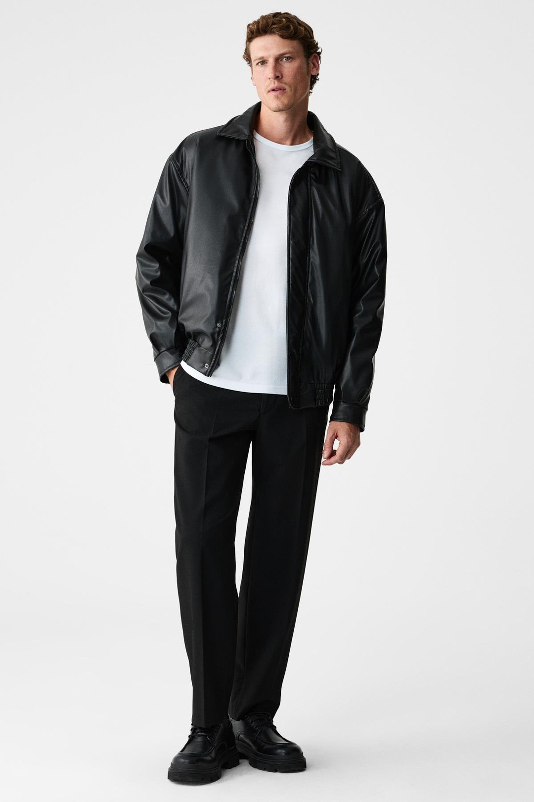 GRAVS Erkek %100 Pamuklu Yumuşak Kumaşlı Yuvarlak Yakalı Uzun Kollu Ekru T-Shirt