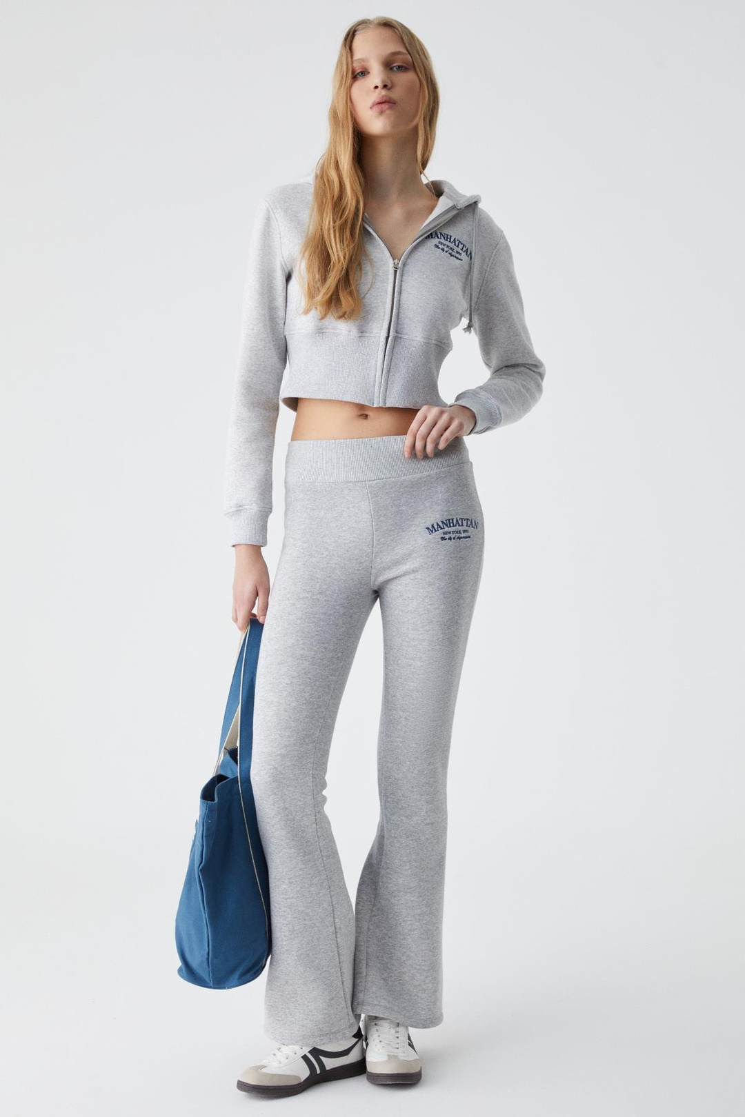 IRESSEN Kadın Nakış Desenli Regular Fit Grimelanj Eşofman Altı