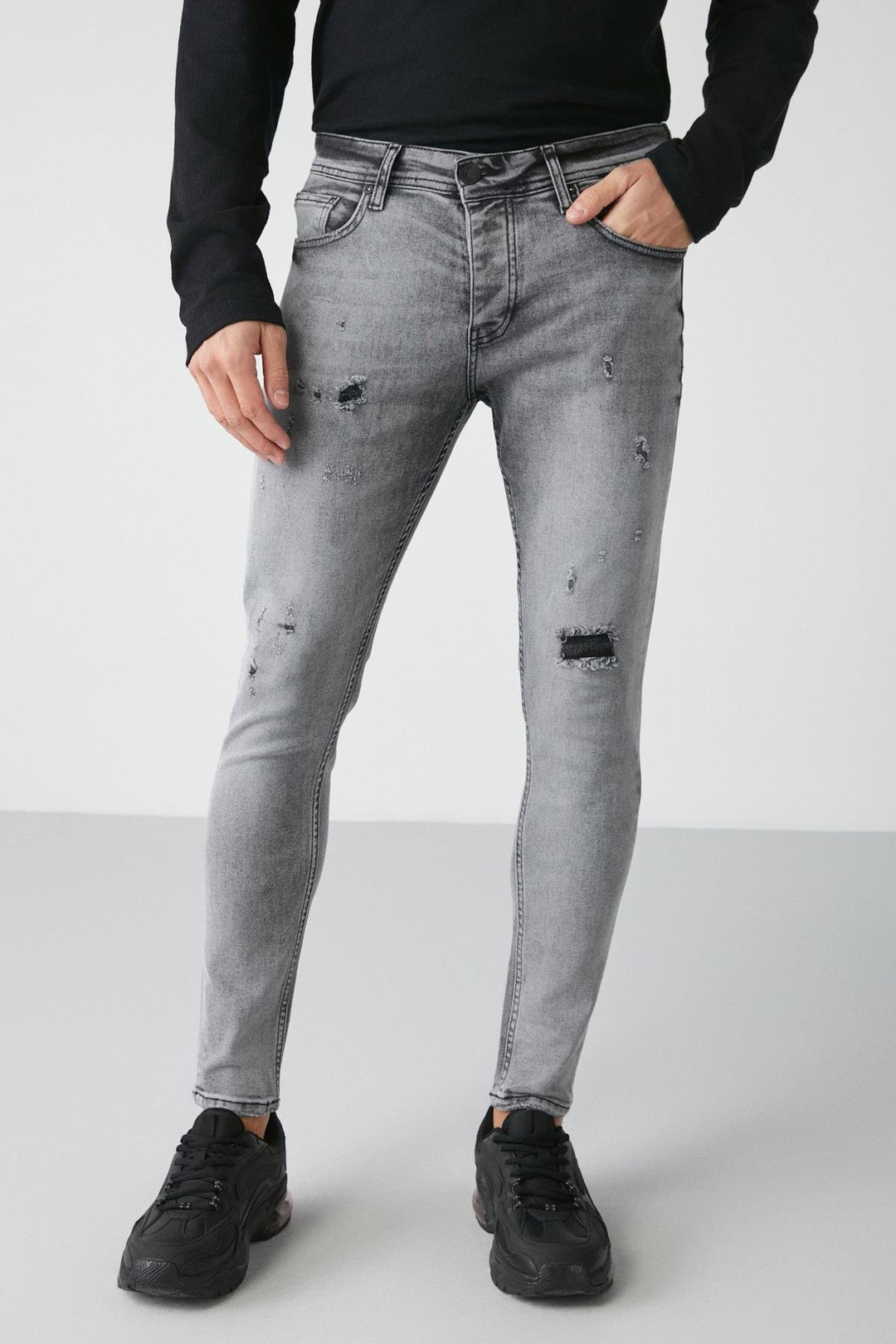 JOHEN Relaxed Skinny Açık Gri  Jeans