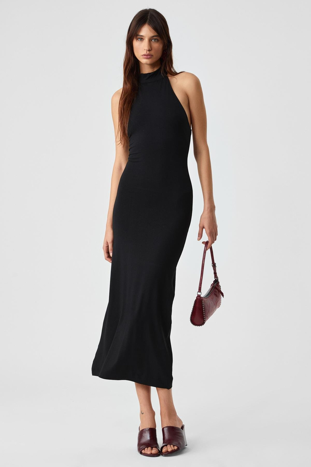 JOJOSE Kadın Boğazlı Kolsuz Regular Siyah Elbise