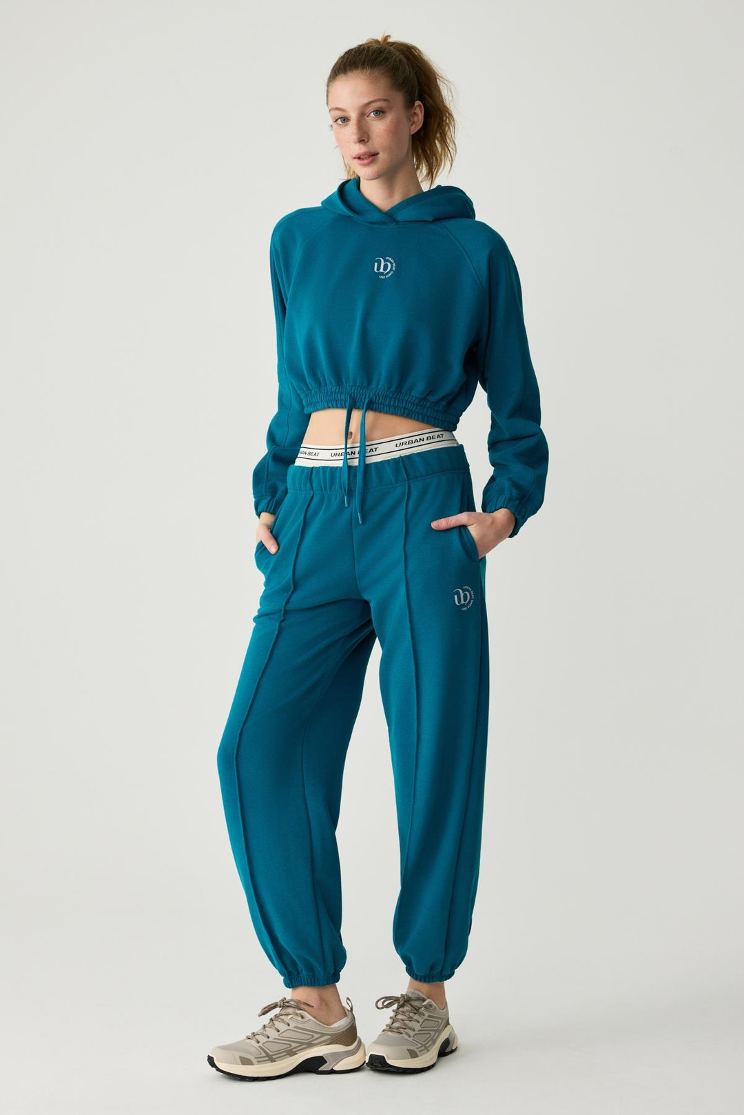 KATHRINE Kadın Kapüşonlu Mavi Sweatshirt