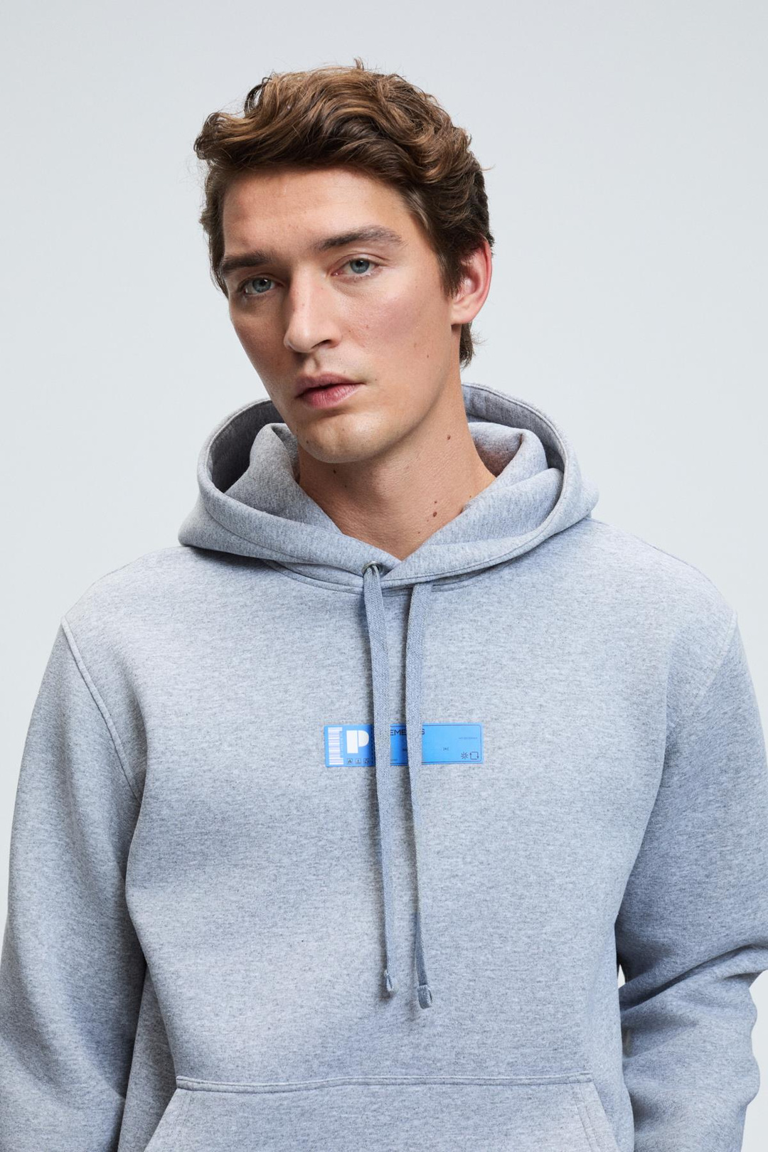 LELAND Erkek Kapüşonlu Kanguru Cepli Göğsü Nakışlı Regular Fit Grimelanj Sweatshirt