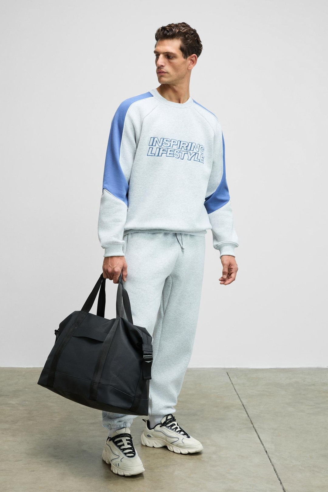 LUXER Erkek Beli Ve Paçası Lastikli Biyeli Cepleri Fermuarlı Grimelanj Eşofman Altı