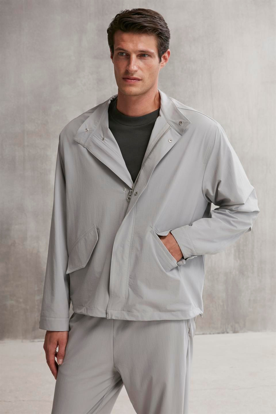 ROGER  Regular Gri Tekli Ceket