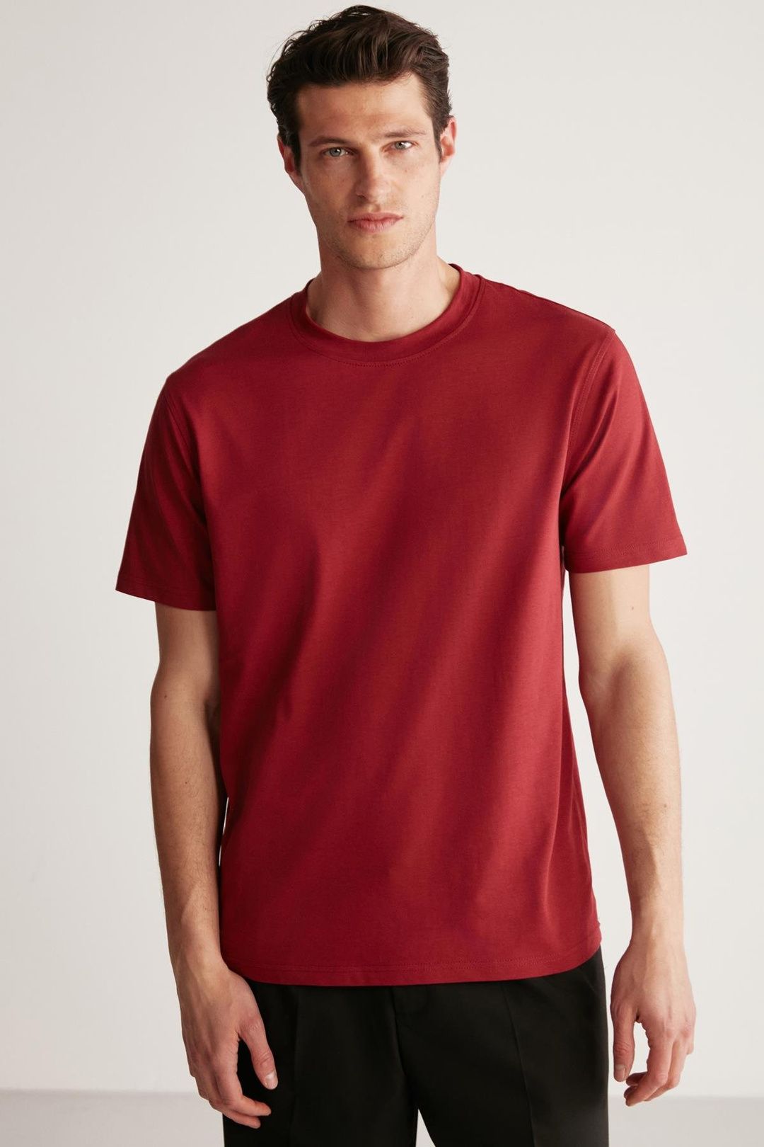 RUDY  Regular Bordo Tekli T-Shirt