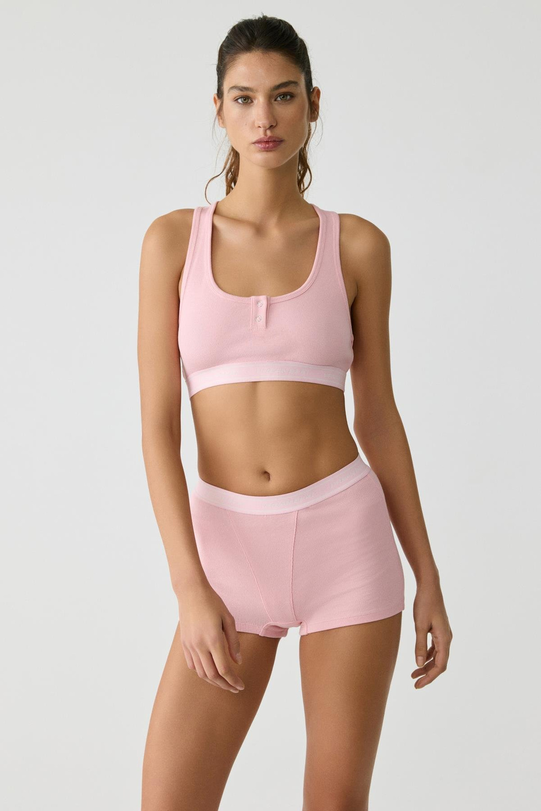 TEODORA Kadın Şeker Pembe-Ekru Boxer Şort