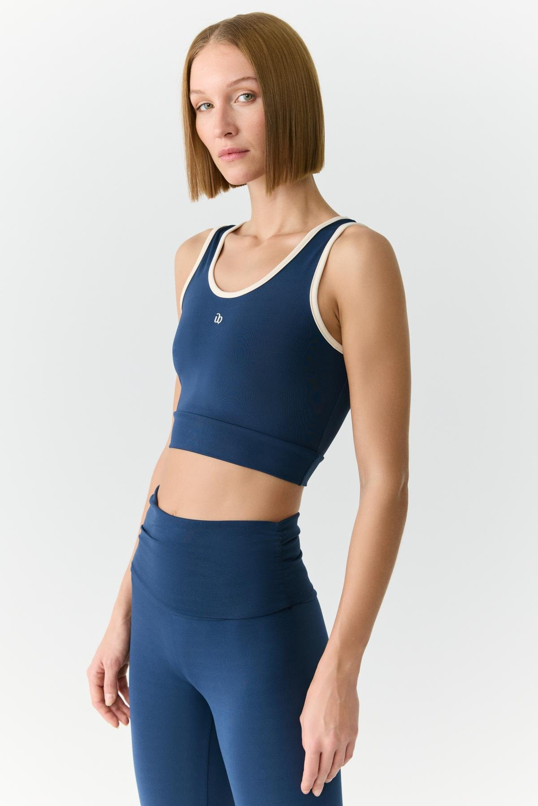 YANELİS Urban Beat Kadın Biyeli Sportswear Crop Lacivert Atlet