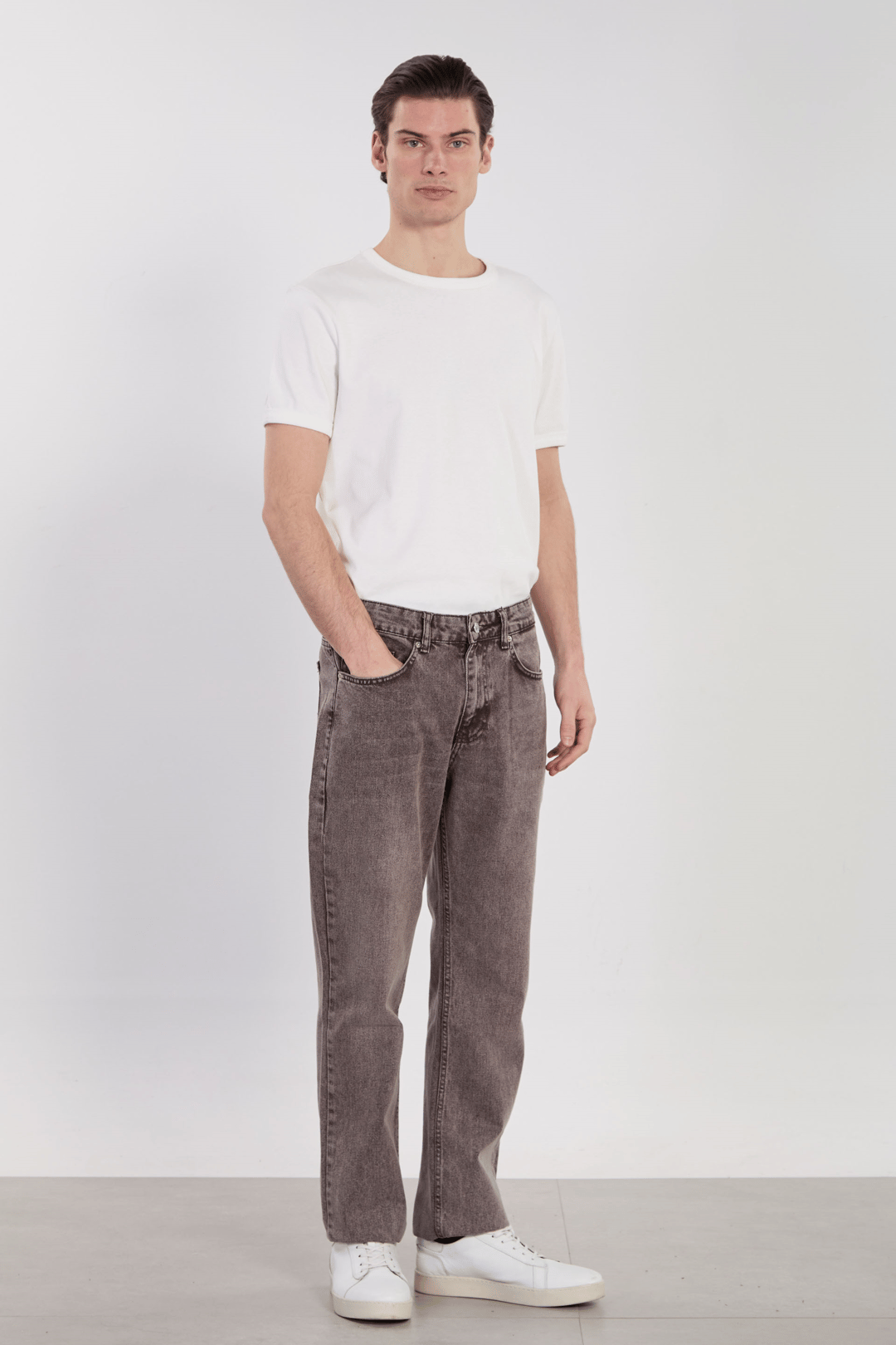 Erkek Baggy Pantolon - Kahve Kar Y.
