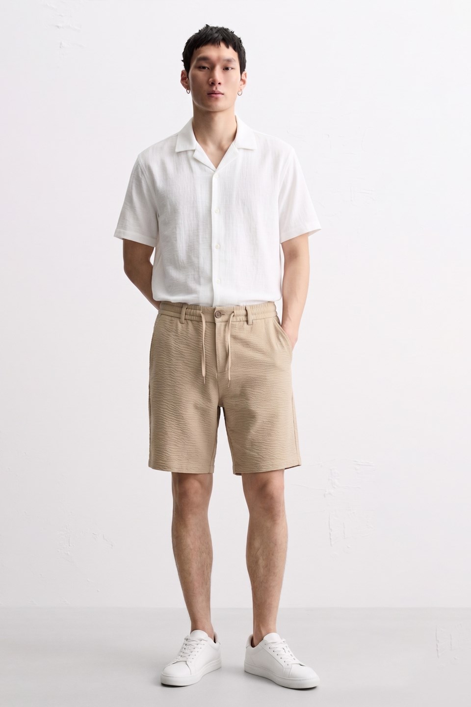 Erkek Regular Fit Şort - Vizon