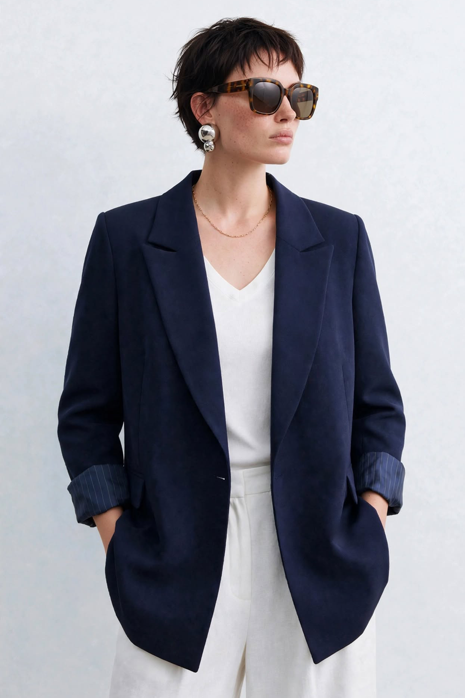 Kadın Klasik Blazer Ceket - Lacivert
