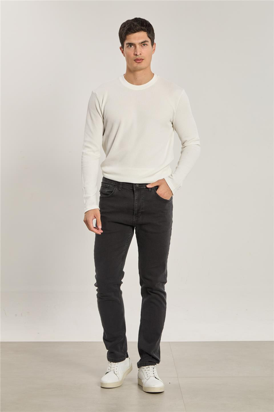 Erkek Regular Fit Jean Pantolon Bolero - Füme