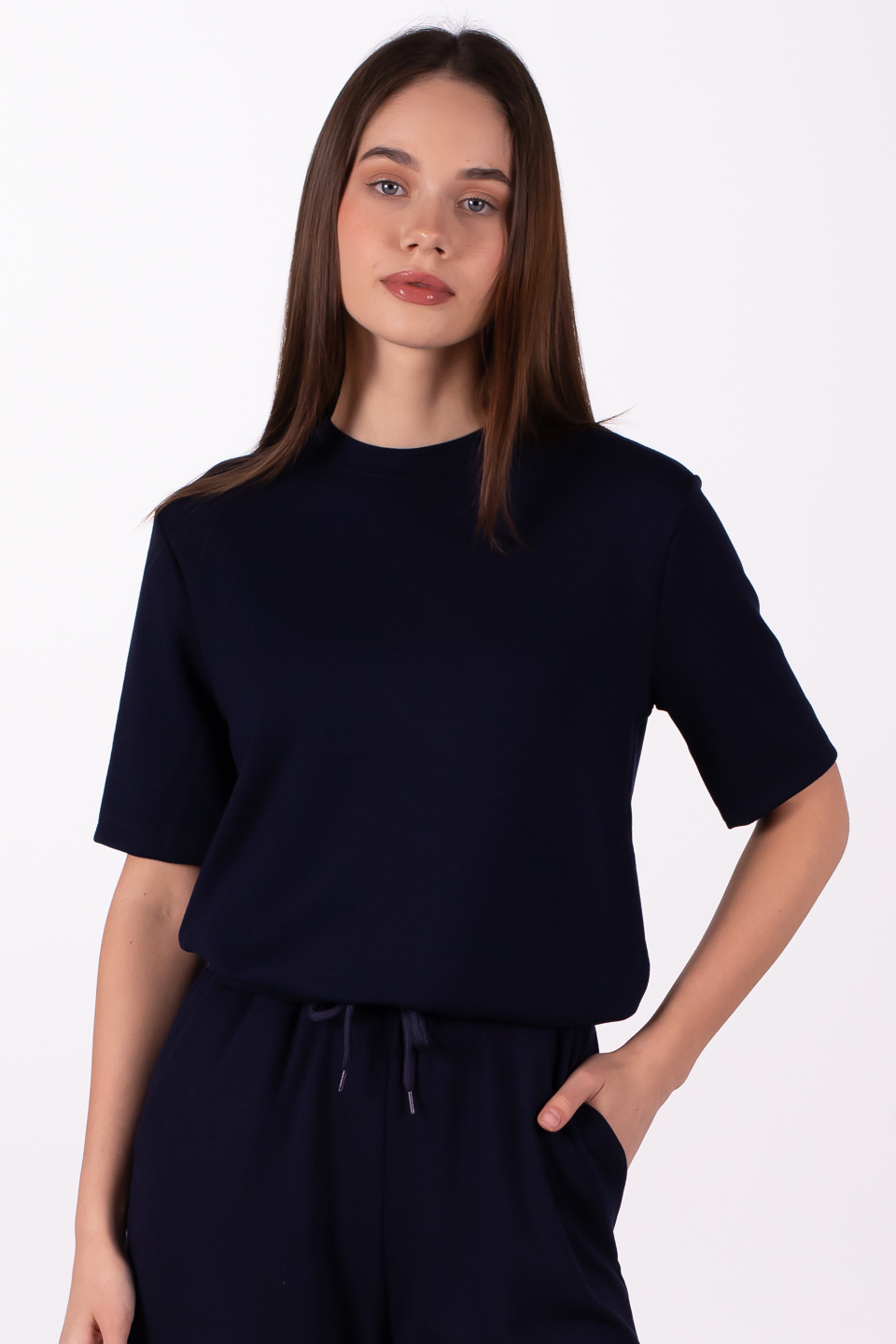 Basıc modal t-shirt-4318 Lacivert