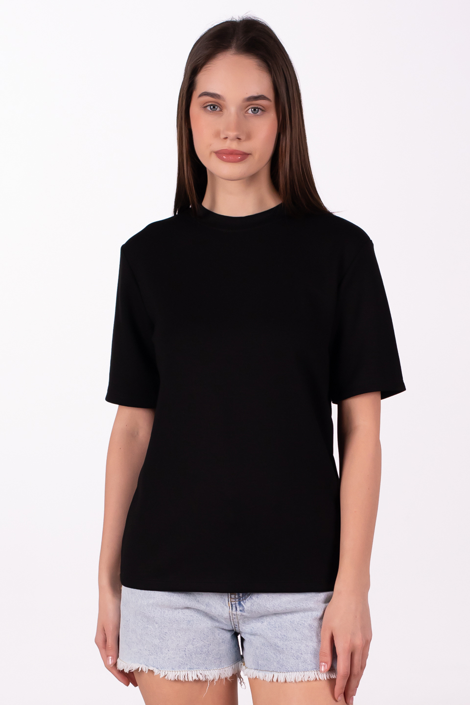Basıc modal t-shirt-4318 Siyah