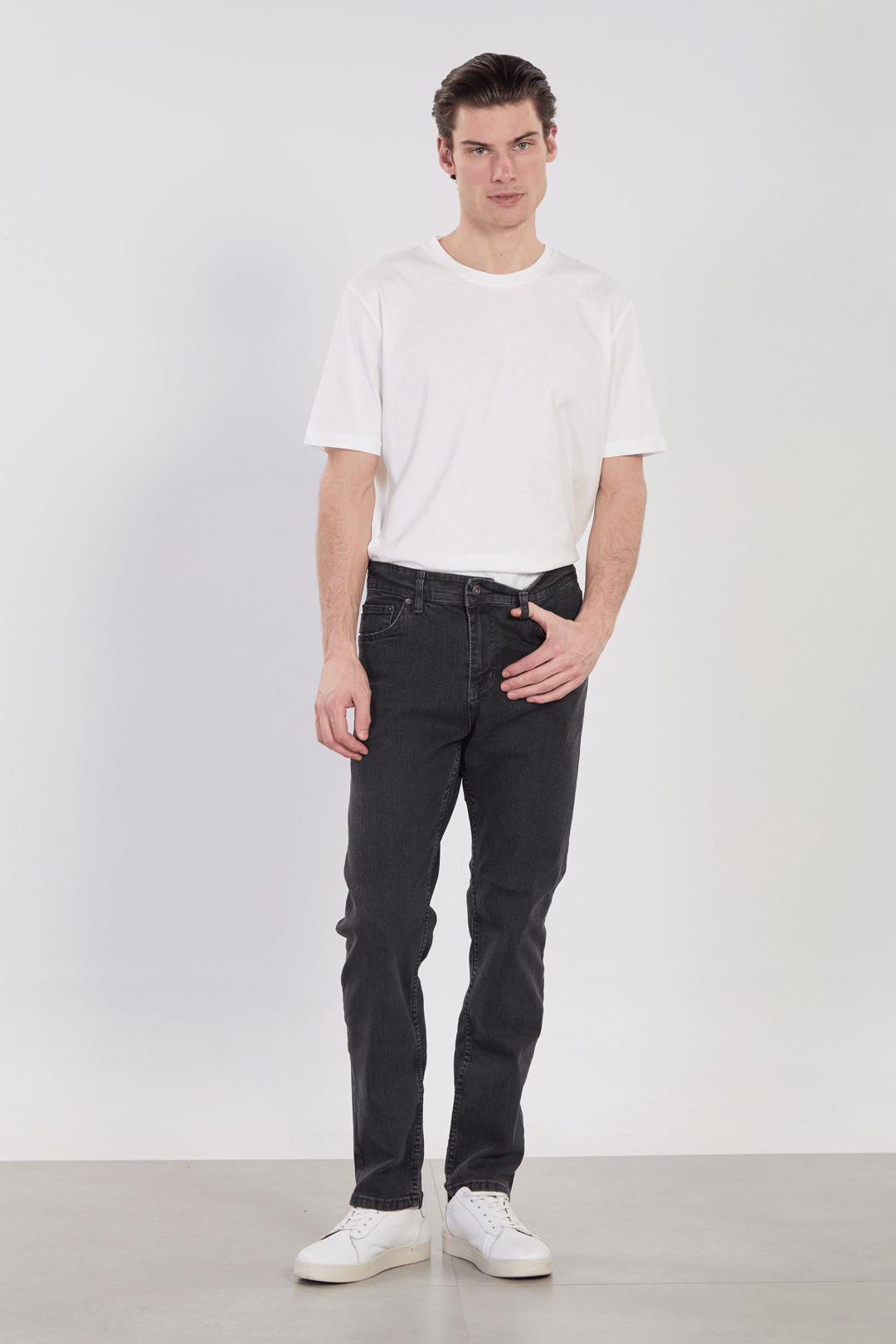 Erkek Mirza Regular Fit Jean Pantolon - Füme