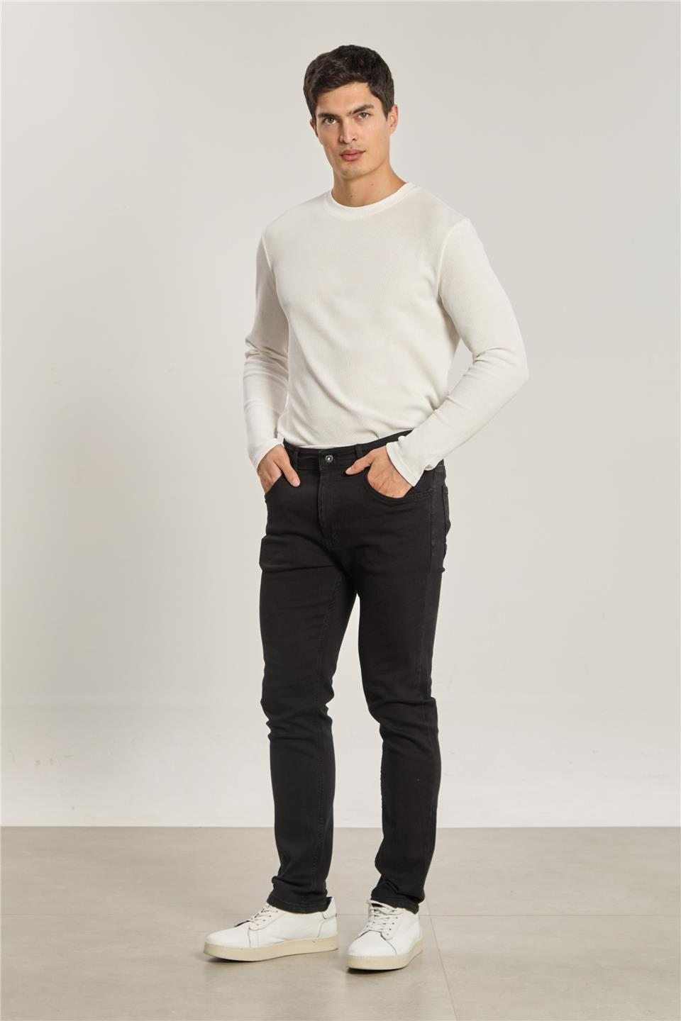 Erkek Regular Fit Jean Pantolon Bolero - Siyah