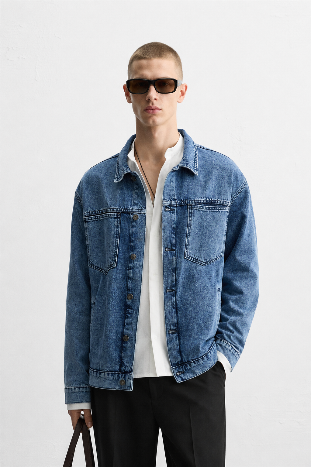 Regular Fit Denim Erkek Ceket - Mavi Kar Y.