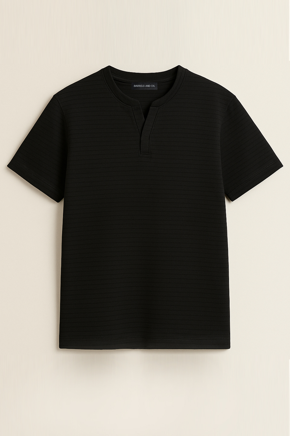Hakim yaka ottoman t-shirt-1005 Siyah