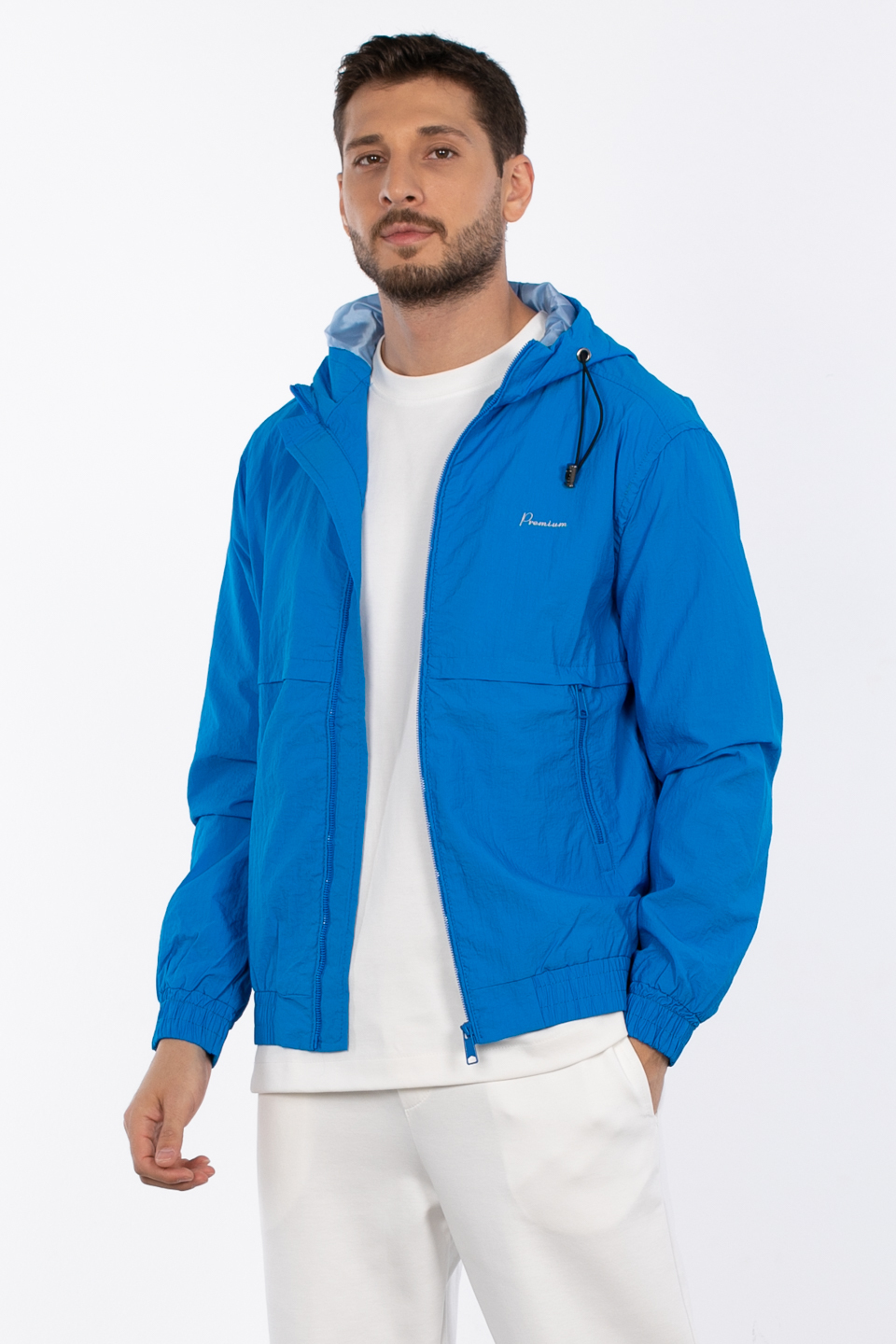 Önü parçalı mevsimlik mont-2728 Saks