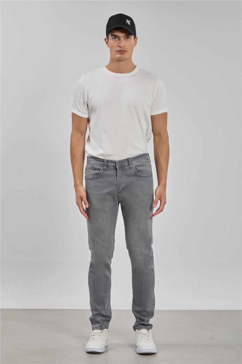 PABLO-Regular fit pantolon-5141 Gri