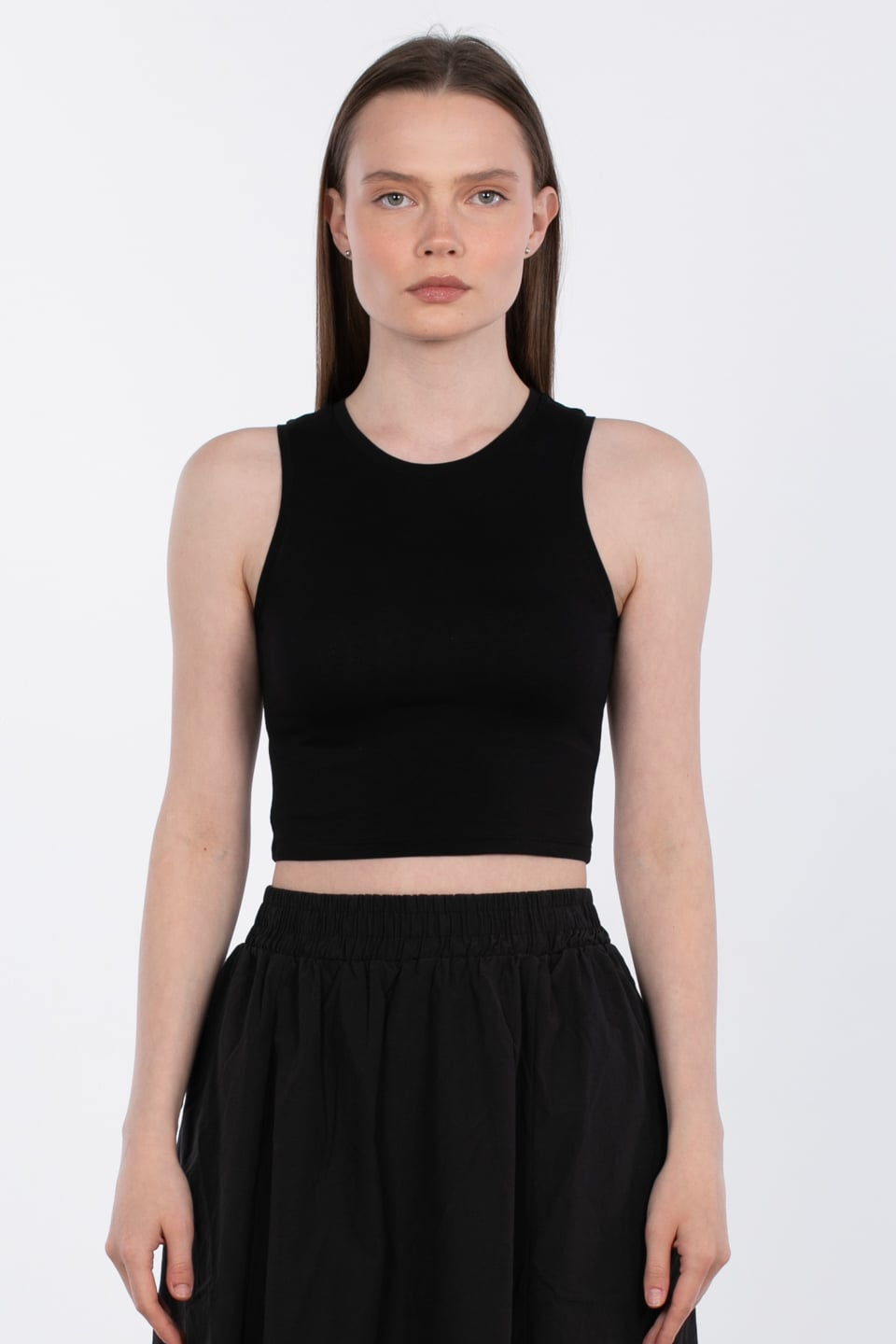 Sıfır kol crop body-R318 Siyah