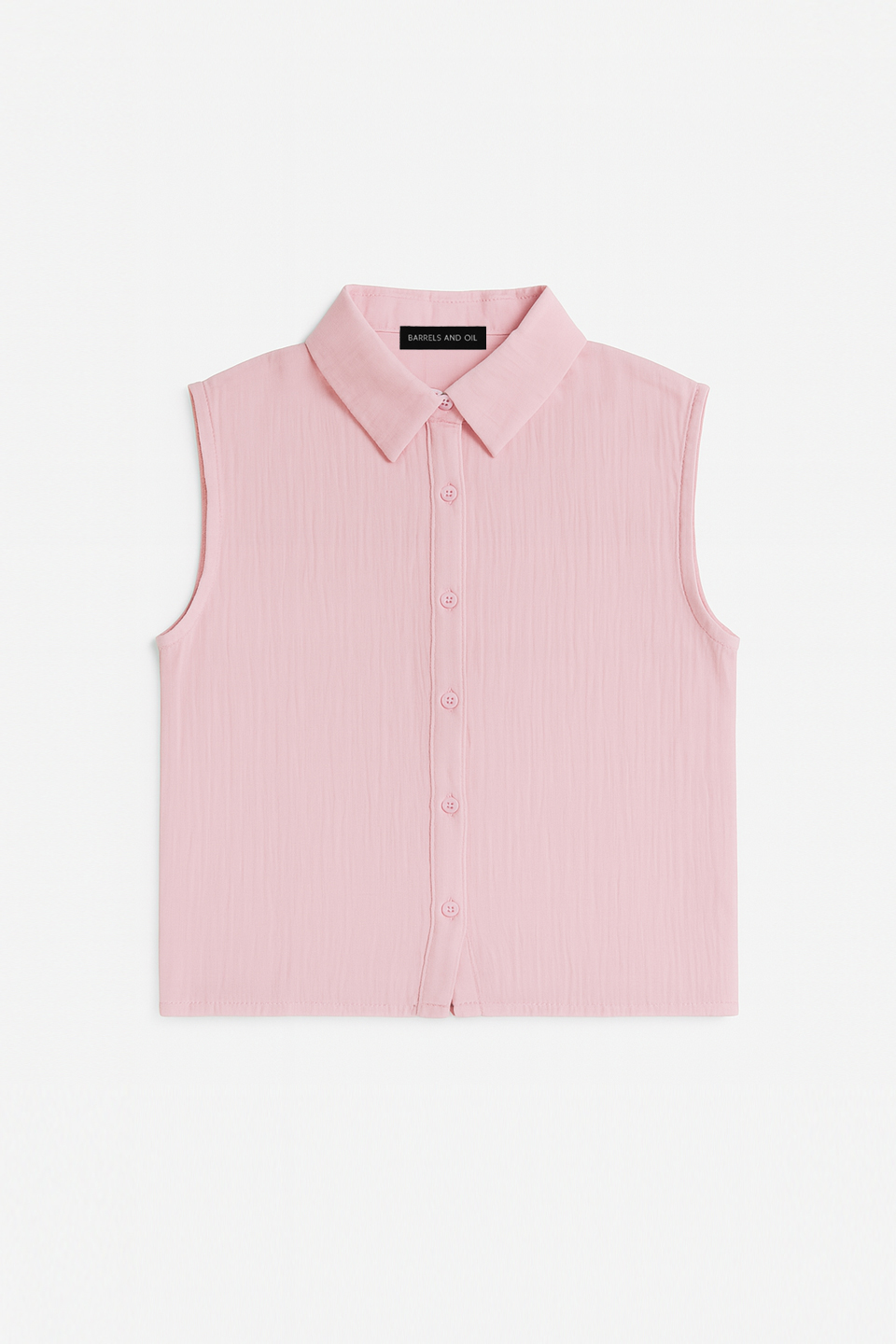 Sıfır Kol Müslin Gömlek - Pembe