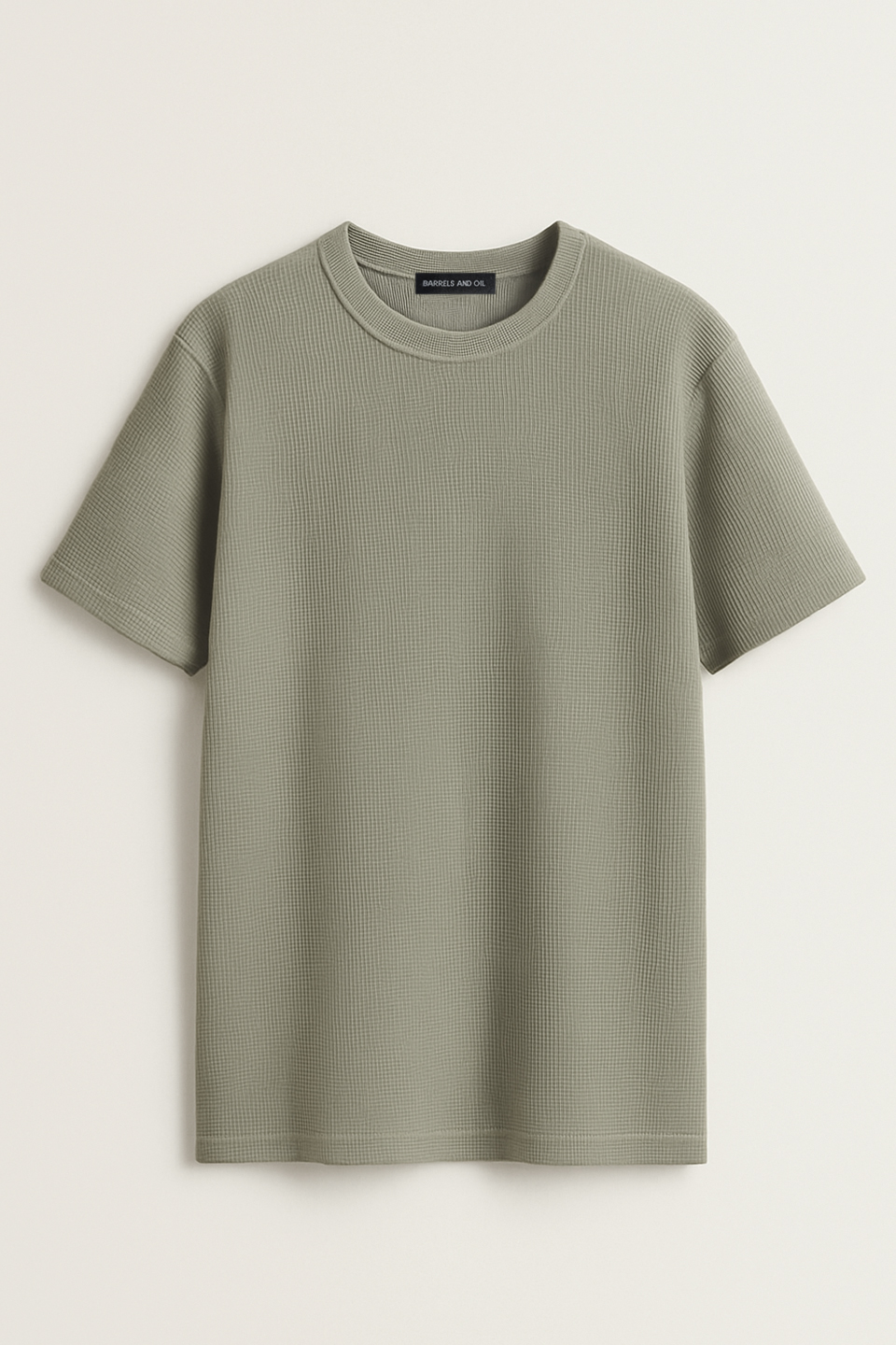 Waffle erkek t-shirt-9047 Olive