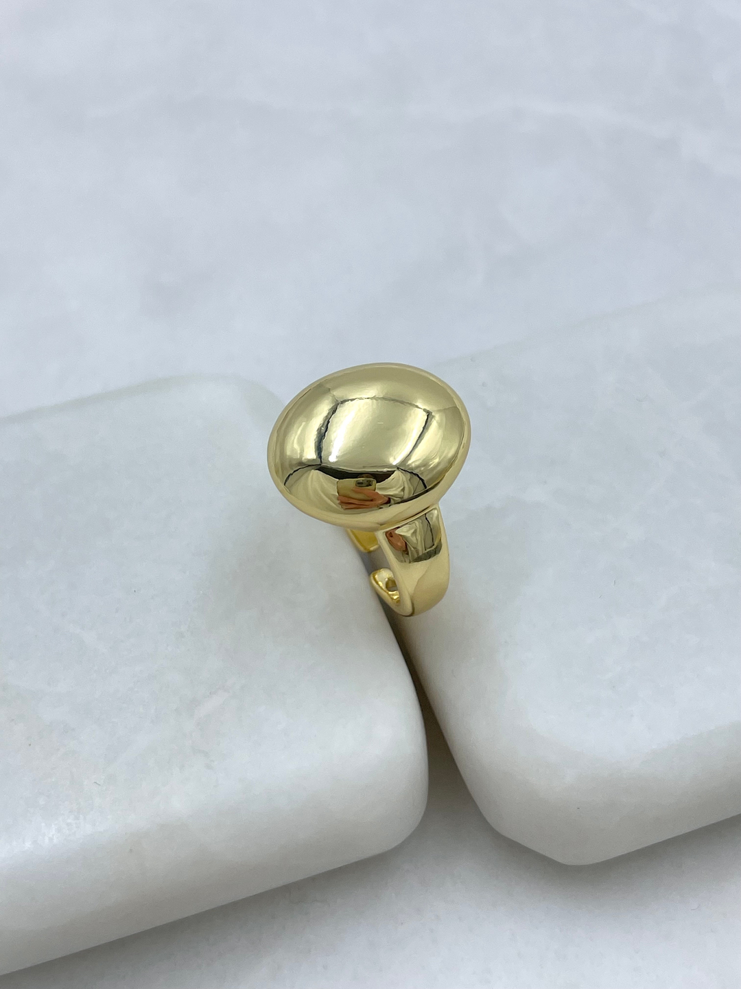 Altın Kaplama Bombe Daire Yüzük Gold