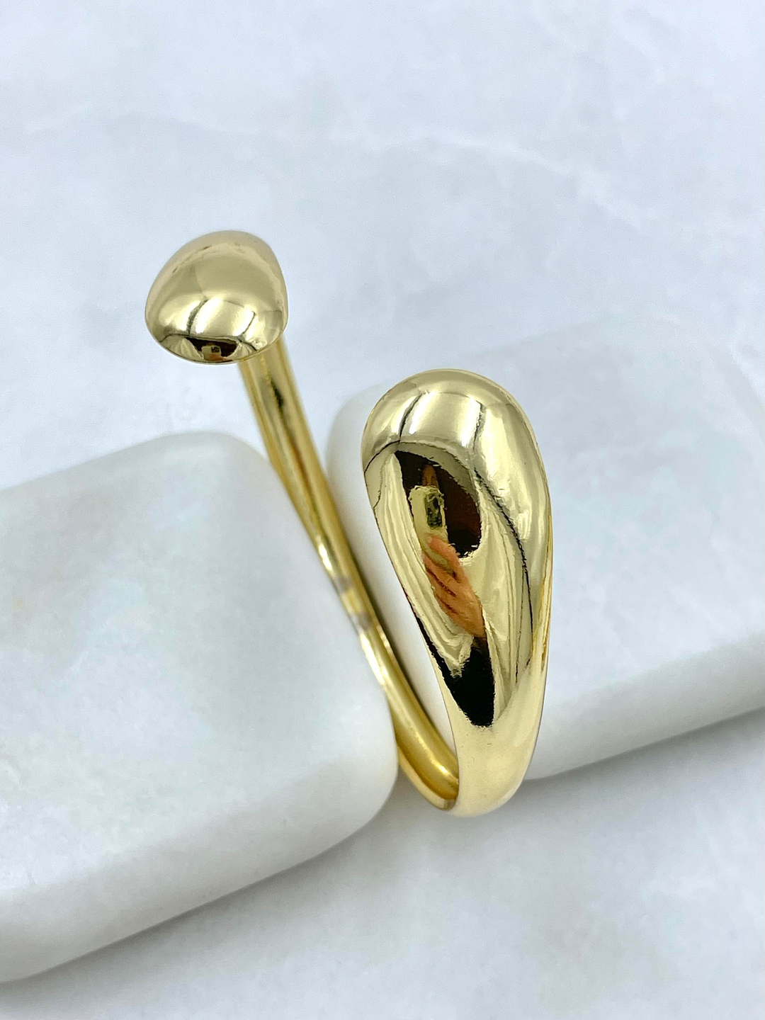 Çelik Bombeli İkili Sütun Kelepçe Bileklik Gold