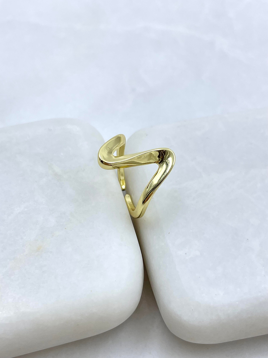 Altın Kaplama Zikzak Model Serçe Parmak Yüzüğü Gold