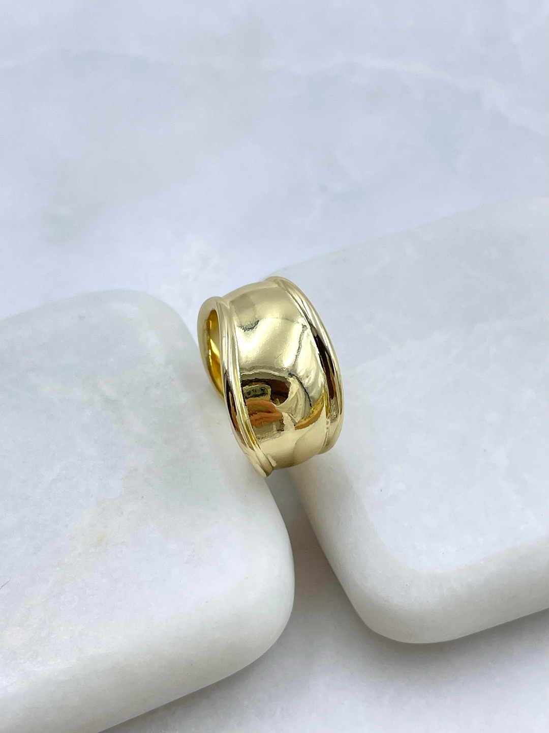 Altın Kaplama Asimetrik Plaka Yüzük Gold