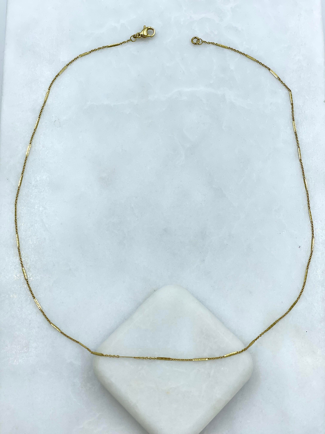 Özel Seri Minimal Sütun Detaylı Zincir Kolye 45 cm Gold